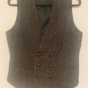 Kenneth Cole Reaction Black and White Tweed Vest